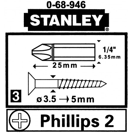 BIT PH2 ST-0-68-946*P3 1/4 " STANLEY