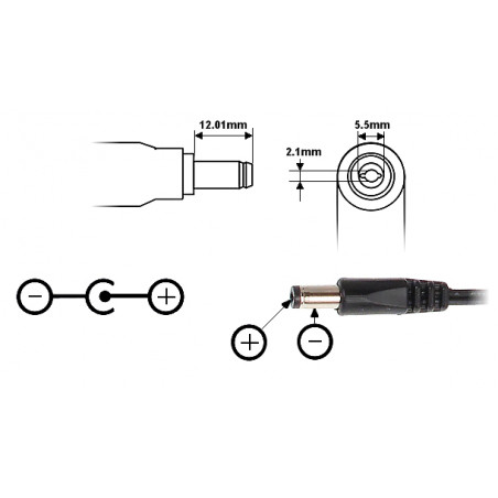 Polarizácia zástrcky 2.1/5.5mm