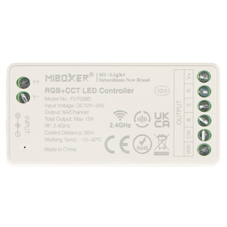 OVLÁDAC OSVETLENIA LED LED-RGBW-WC/RF 2.4 GHz, RGBCCT (RGBWW) 12 ... 24 V DC MiBOXER / Mi-Light