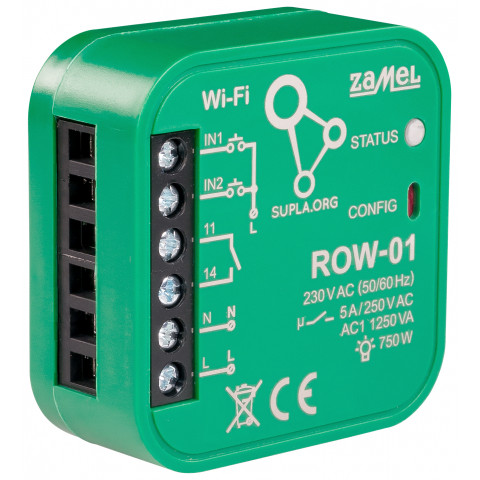 INTELIGENTNÝ PREPÍNAC ROW-01 Wi-Fi 230 V AC ZAMEL