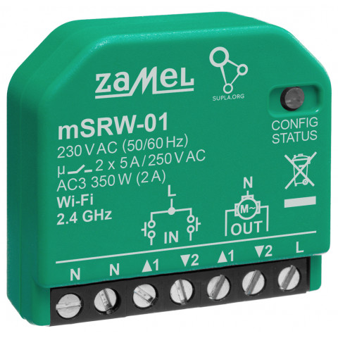 INTELIGENTNÝ OVLÁDAC ROLIET M/SRW-01 Wi-Fi 230 V AC ZAMEL