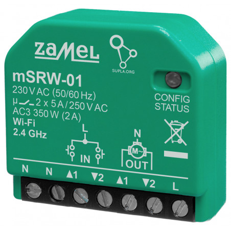 INTELIGENTNÝ OVLÁDAC ROLIET M/SRW-01 Wi-Fi 230 V AC ZAMEL