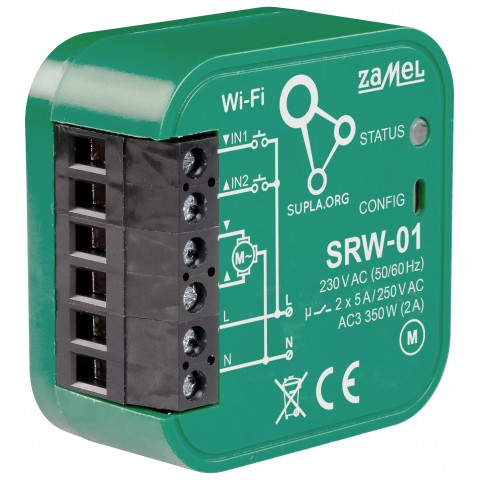 INTELIGENTNÝ OVLÁDAC ROLIET SRW-01 Wi-Fi 230 V AC ZAMEL