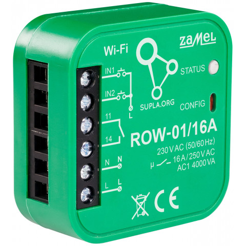 INTELIGENTNÝ PREPÍNAC ROW-01/16A Wi-Fi 230 V AC ZAMEL