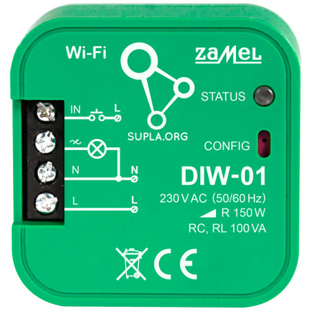 INTELIGENTNÝ STMIEVAC SVETLA DIW-01 Wi-Fi, 230 V AC ZAMEL